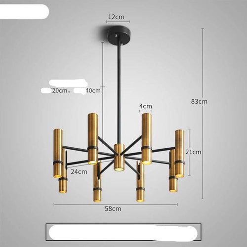 Lustre design à spots tube dorés