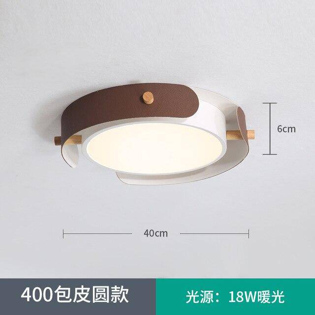 Plafonnier rond LED en métal et barres en bois Study