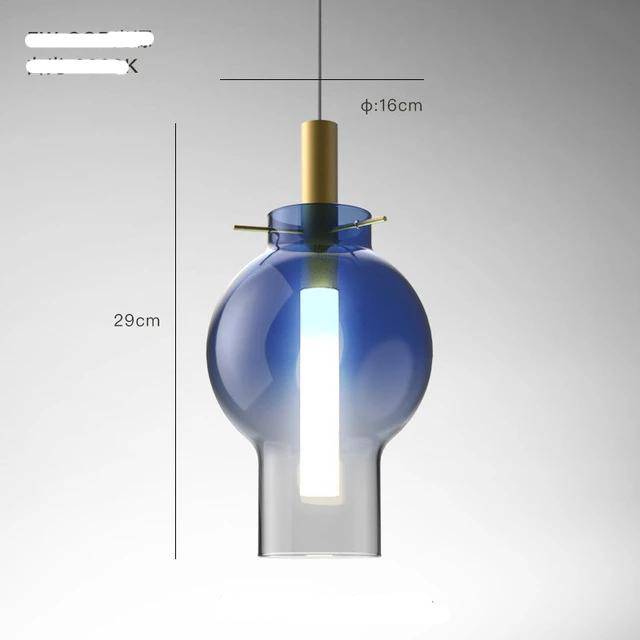 Suspension design boule en verre coloré à LED - vue 4 sur 10