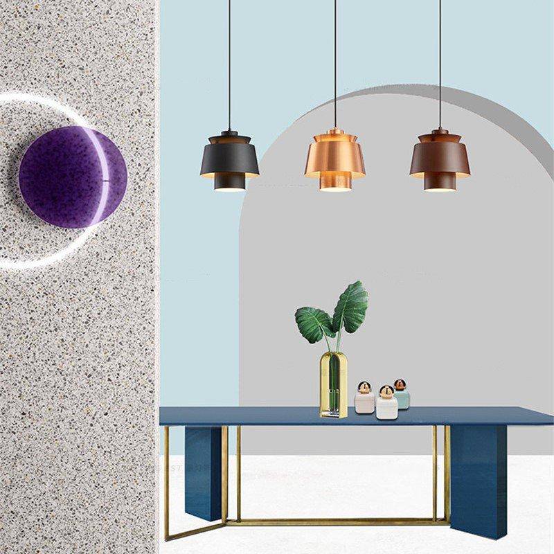 Suspension design à LED en métal coloré Bar - vue 3 sur 11