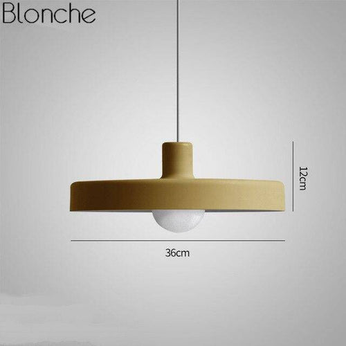Suspension design LED à plat en métal coloré Loft - vue 8 sur 9