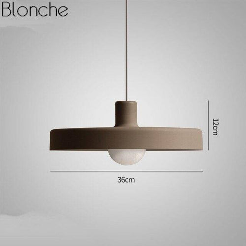Suspension design LED à plat en métal coloré Loft - vue 9 sur 9