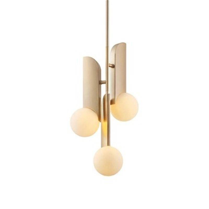Suspension design à LED doré avec boules Brass - vue 4 sur 7