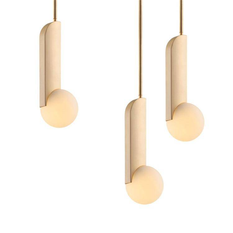 Suspension design à LED doré avec boules Brass - vue 6 sur 7
