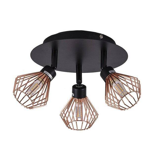 Applique moderne LED en métal noir et abat-jour cuivré Buny