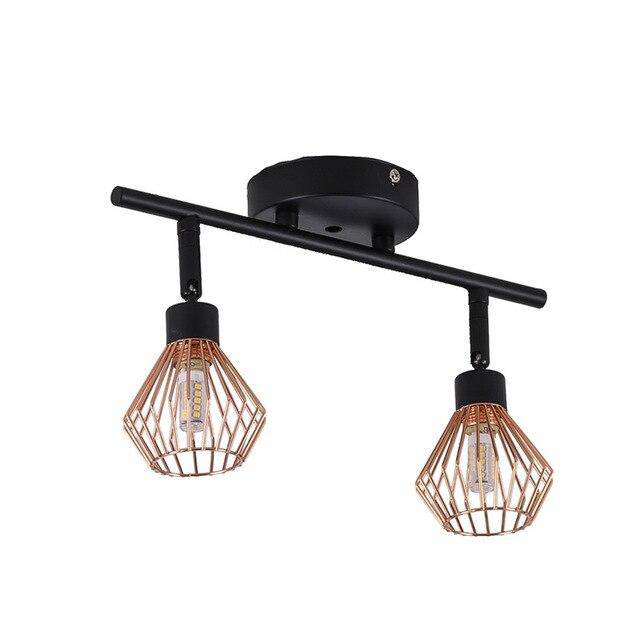 Applique moderne LED en métal noir et abat-jour cuivré Buny