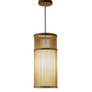 Suspension LED cage cylindrique en bambou Handicraft