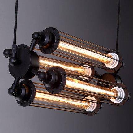 Suspension industrielle LED avec ampoule et abat-jour métal rétro - vue 4 sur 4