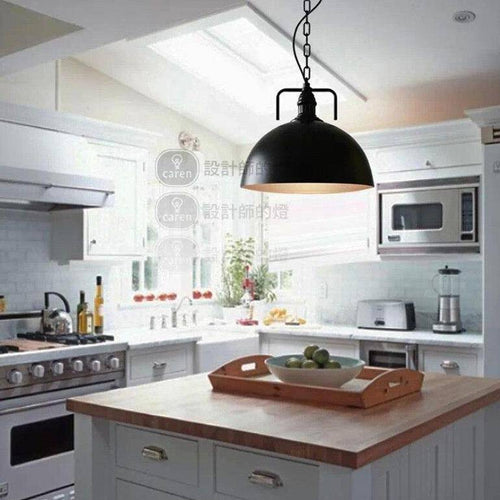 Suspension industrielle LED avec abat-jour arrondi en métal - vue 4 sur 5