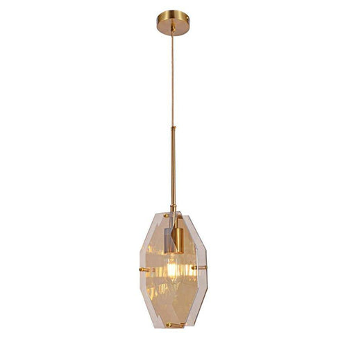 Suspension design LED aux formes géométriques en verre Luxury