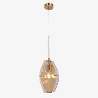 Suspension design LED aux formes géométriques en verre Luxury