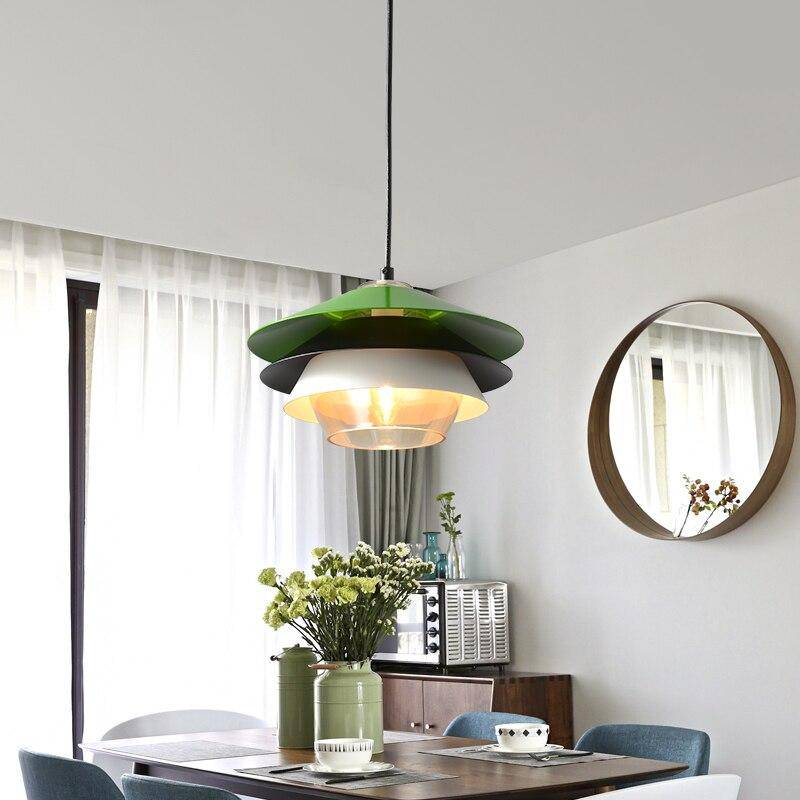 Suspension moderne LED avec abat-jour aluminium coloré Creative - vue 3 sur 4