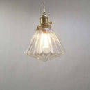 Suspension vintage en verre et support doré Brass
