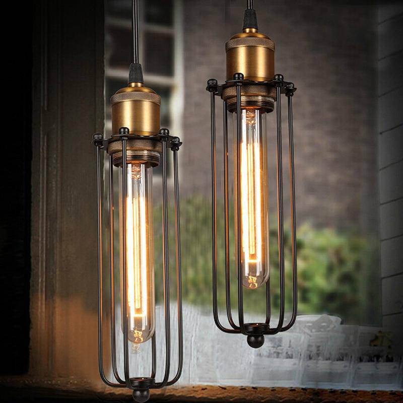 Suspension industriel LED en métal avec cage style rétro - vue 5 sur 8