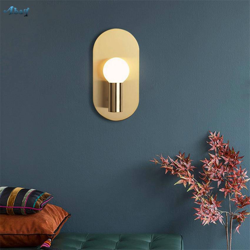 Applique murale design LED en métal arrondi doré Sconce - vue 3 sur 4