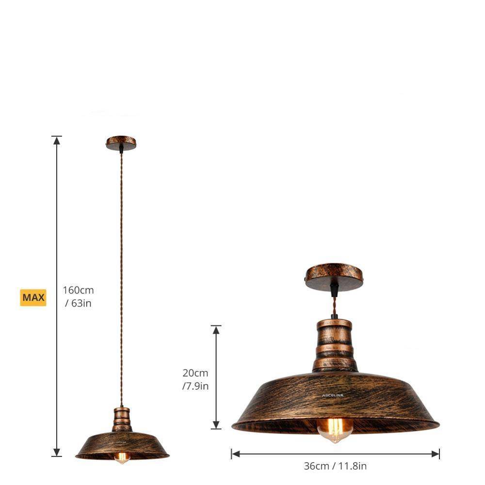 Suspension design à LED avec abat-jour cuivré style Industriel - vue 4 sur 3