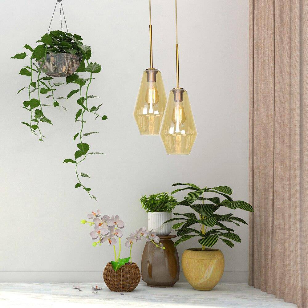 Suspension design LED avec abat-jour en verre style Edison - vue 3 sur 4