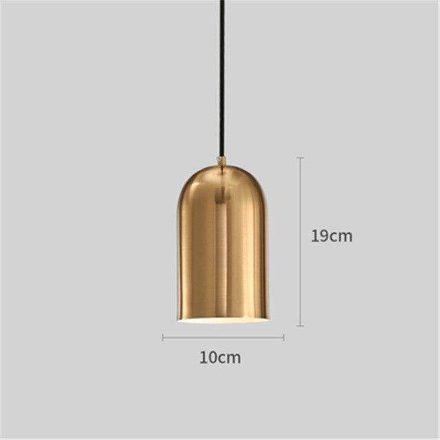 Suspension design LED avec cylindre doré arrondi Loft