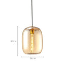 Suspension design LED avec abat-jour arrondi en verre à stripes Loft