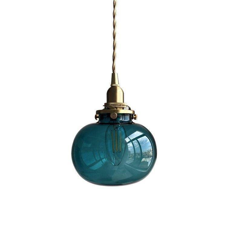 Suspension design LED en verre coloré style Jiamen - vue 4 sur 6