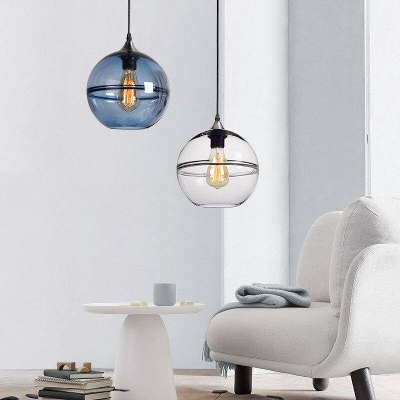 Suspension design LED avec boule en verre minimaliste Loft - vue 5 sur 8