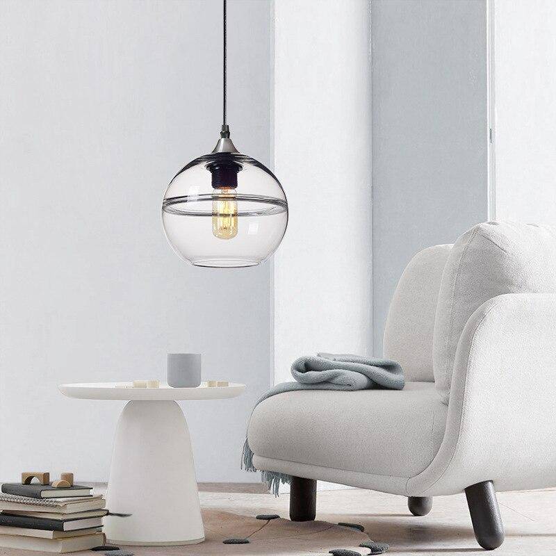 Suspension design LED avec boule en verre minimaliste Loft - vue 4 sur 8
