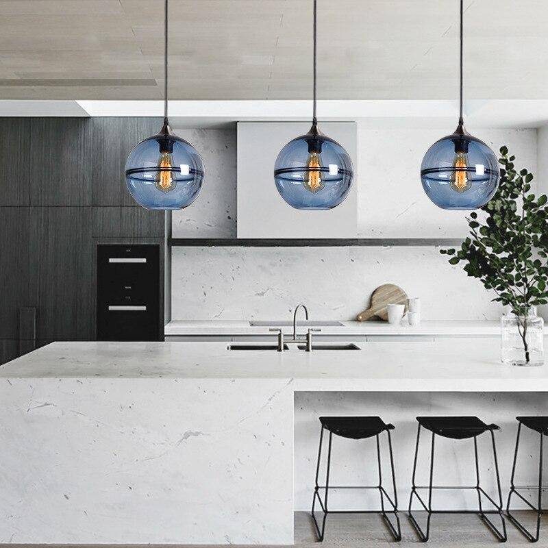 Suspension design LED avec boule en verre minimaliste Loft - vue 3 sur 8