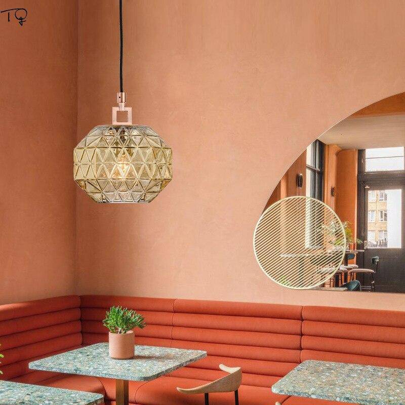 Suspension rétro LED en verre aux motifs Luxury - vue 2 sur 5