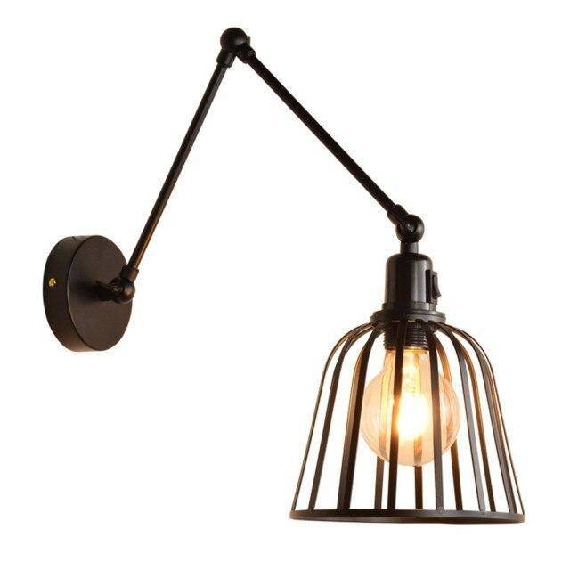 Suspension rétro LED style cage en métal Hang
