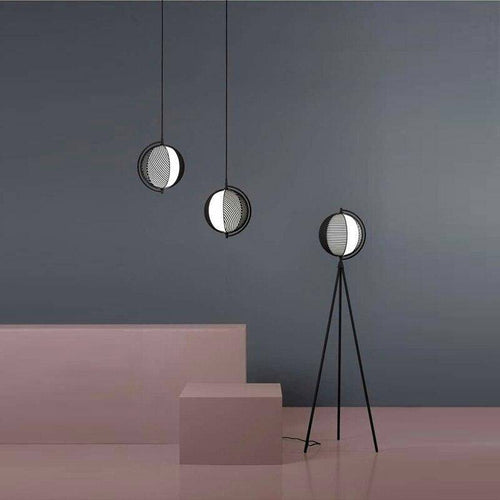 Suspension design à LED en boule métal style industriel - vue 5 sur 6