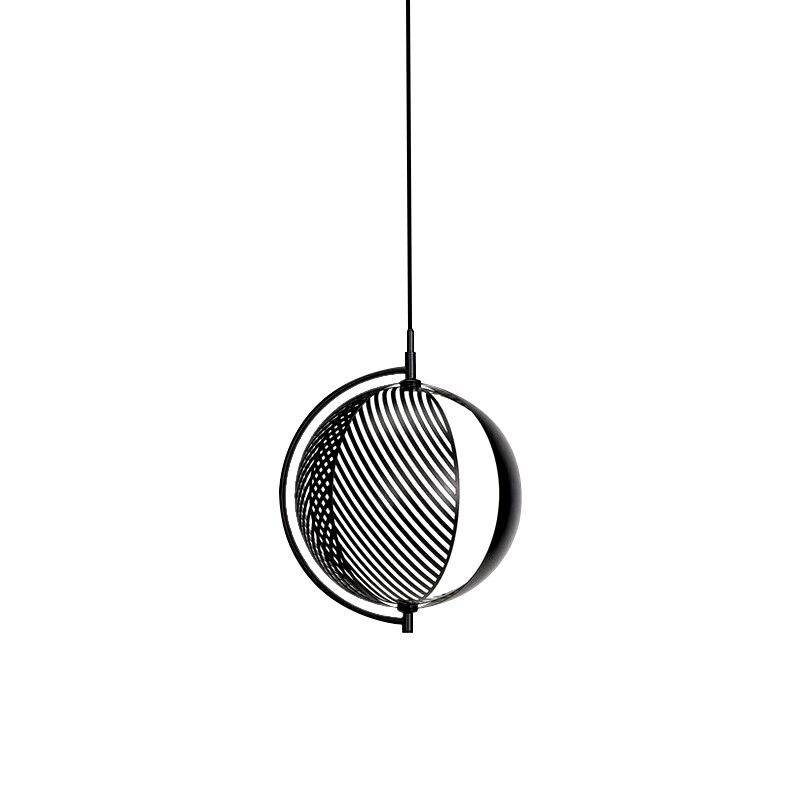 Suspension design à LED en boule métal style industriel - vue 5 sur 6