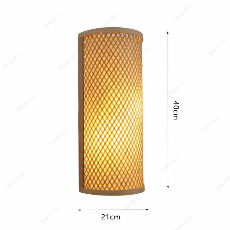 Applique en bambou style japonais à LED arrondie