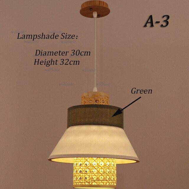 Suspension en rotin LED avec abat-jour triangulaire style japonais - vue 6 sur 11