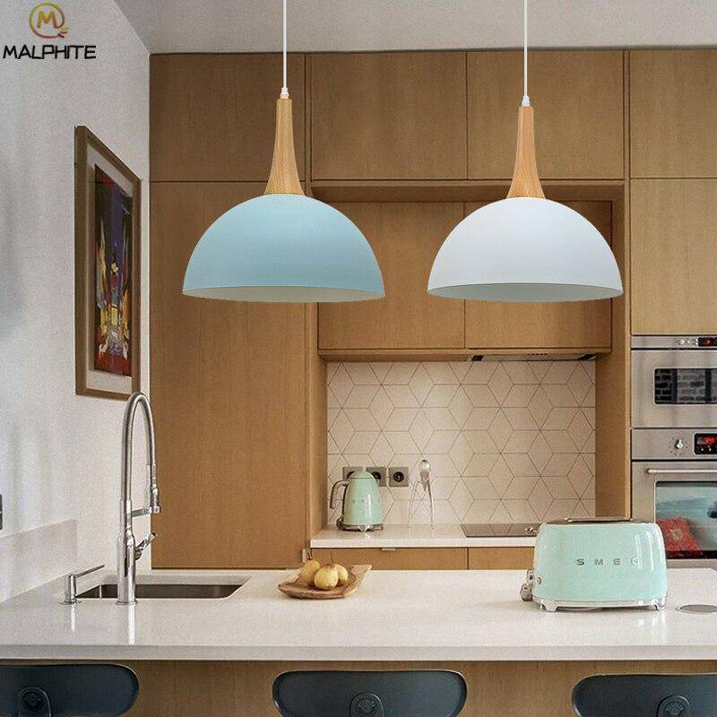 Suspension demi boule coloré et support en bois - vue 4 sur 16