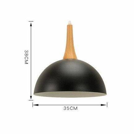 Suspension demi boule coloré et support en bois - vue 15 sur 16
