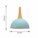 Suspension demi boule coloré et support en bois