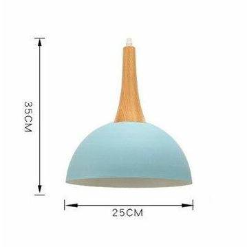 Suspension demi boule coloré et support en bois - vue 8 sur 16