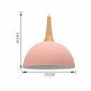 Suspension demi boule coloré et support en bois