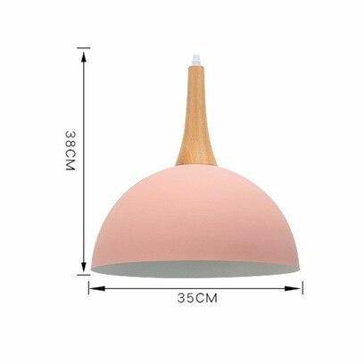 Suspension demi boule coloré et support en bois - vue 12 sur 16