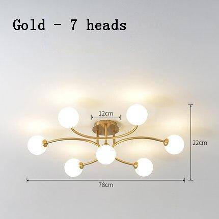Lustre design à LED en métal avec plusieurs boules en verre Creative - vue 15 sur 15