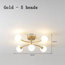 Lustre design à LED en métal avec plusieurs boules en verre Creative