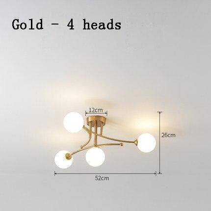 Lustre design à LED en métal avec plusieurs boules en verre Creative - vue 9 sur 15