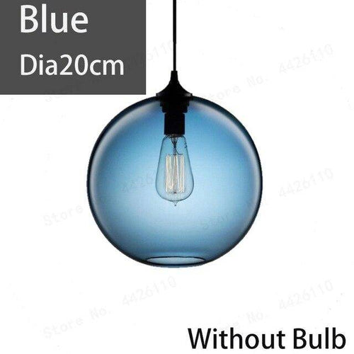 Suspension boule en verre coloré ou fumé Blubble