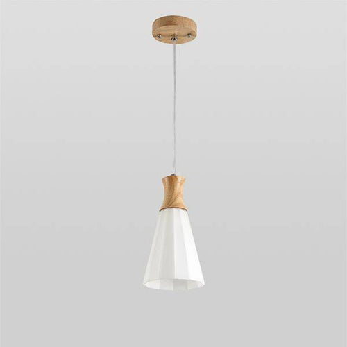 Suspension design en cône en bois à LED style japonais