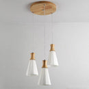 Suspension design en cône en bois à LED style japonais