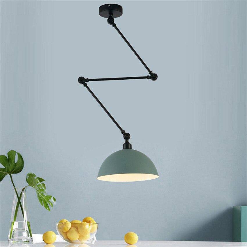 Plafonnier LED design à bras articulé et abat-jour coloré Macaron - vue 3 sur 11