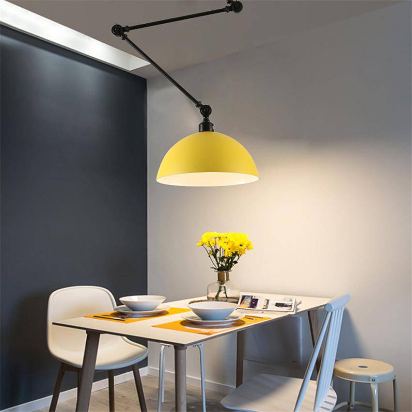 Plafonnier LED design à bras articulé et abat-jour coloré Macaron - vue 4 sur 11