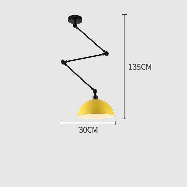 Plafonnier LED design à bras articulé et abat-jour coloré Macaron - vue 11 sur 11