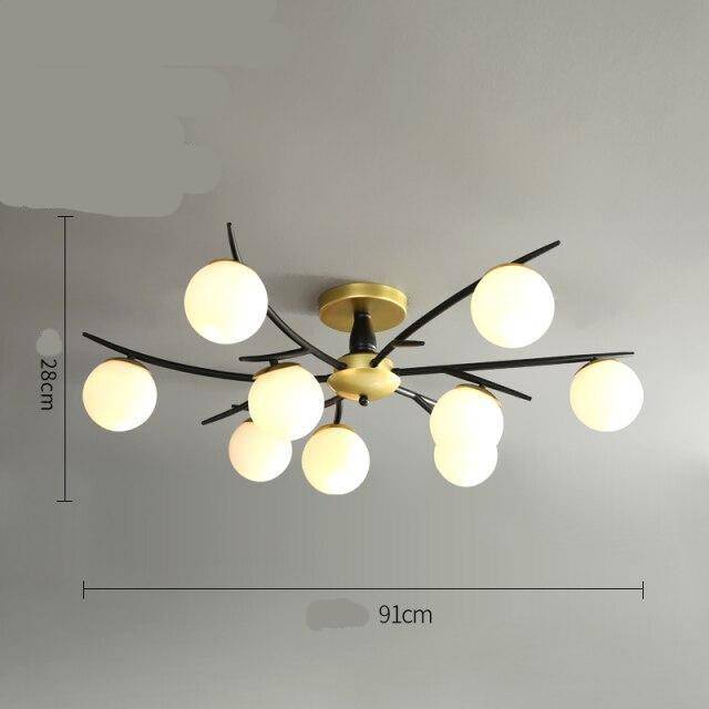 Plafonnier design à LED en métal avec plusieurs boules en verre Loft - vue 7 sur 8