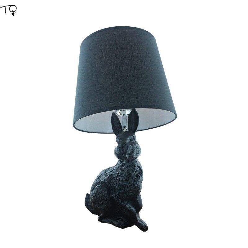 Lampe de chevet LED en forme de lapin avec abat-jour - vue 3 sur 3